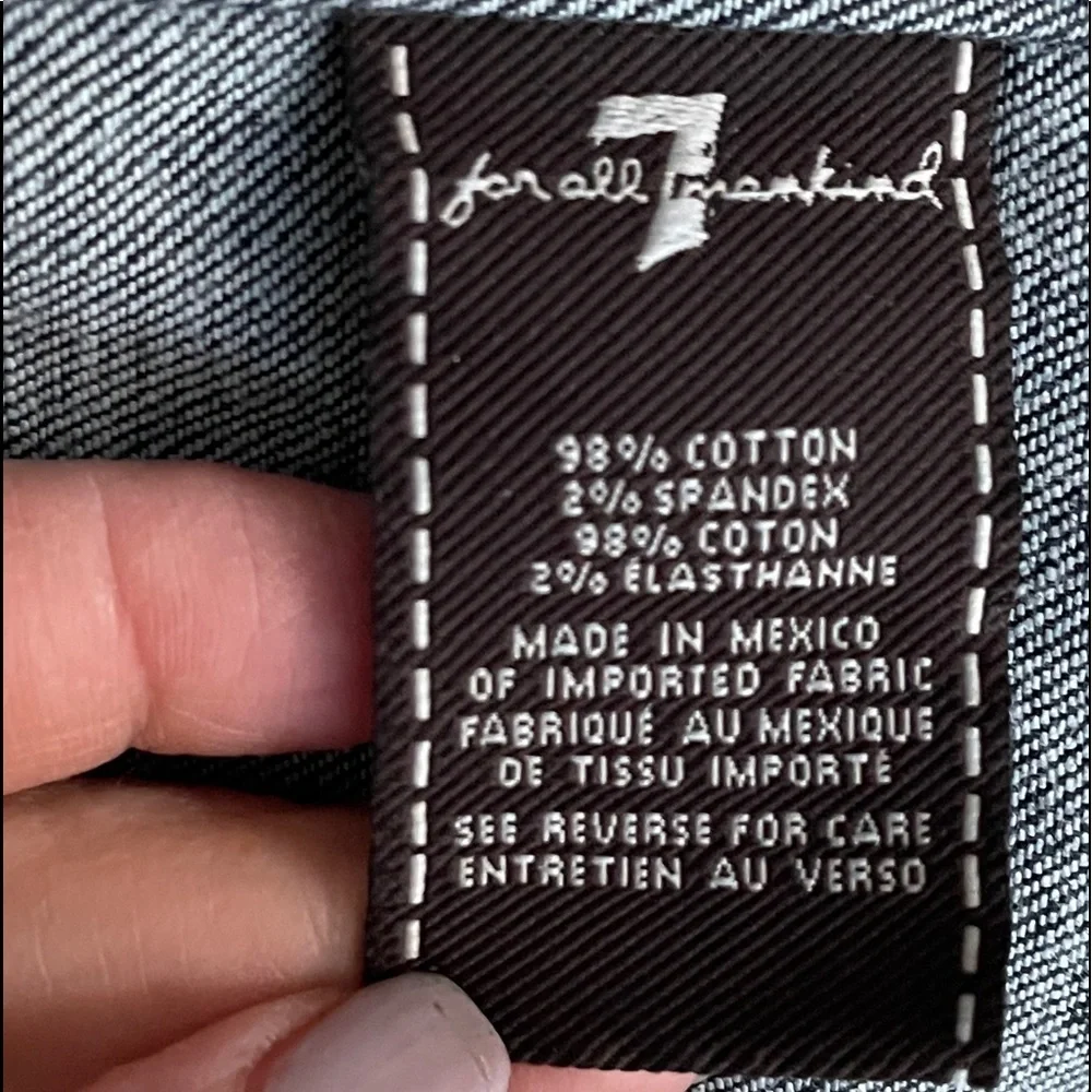 7 for all Mankind  Denim crop top  S